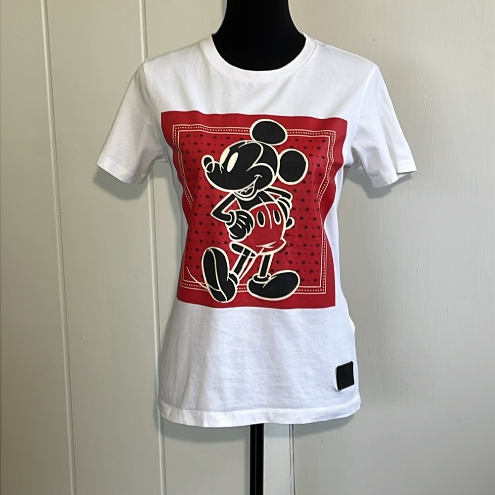 Coach White Mickey Graphic Tshirt